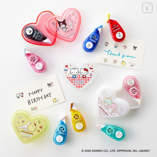 Japan Sanrio Plus Deco Rush Heart Case Set - Kuromi & My Melody : 10mm - 6
