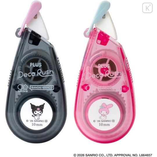 Japan Sanrio Plus Deco Rush Heart Case Set - Kuromi & My Melody : 10mm - 7