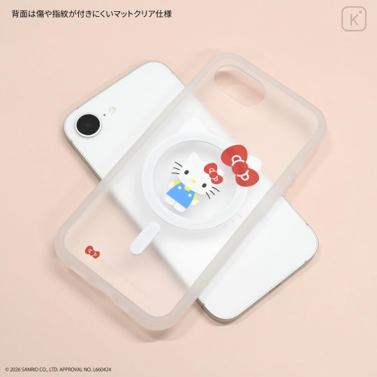 Japan Sanrio IIIIfit Plump Frame iPhone 17e / 16e MagSafe Case - Hello Kitty : Classic - 2