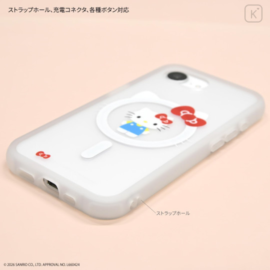 Japan Sanrio IIIIfit Plump Frame iPhone 17e / 16e MagSafe Case - Hello Kitty : Classic - 3