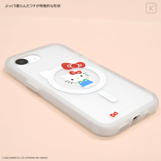 Japan Sanrio IIIIfit Plump Frame iPhone 17e / 16e MagSafe Case - Hello Kitty : Classic - 4