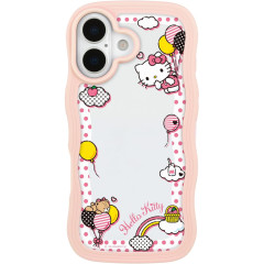 Japan Sanrio Clear Wavy Frame iPhone 17 Case - Hello Kitty & Tiny Chum : Balloon Sky