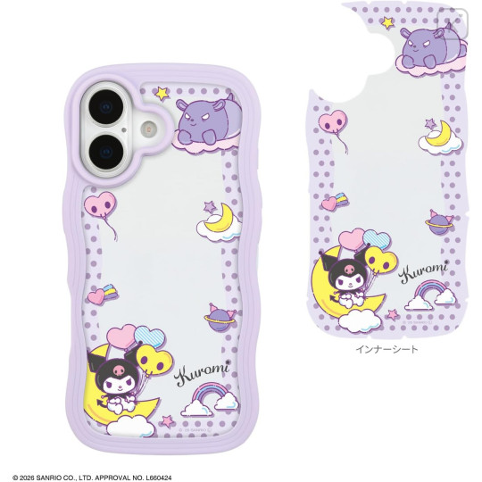 Japan Sanrio Clear Wavy Frame iPhone 17 Case - Kuromi : Balloon Sky - 2