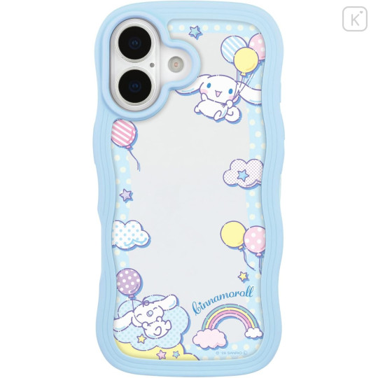 Japan Sanrio Clear Wavy Frame iPhone 17 Case - Cinnamoroll : Balloon Sky - 1