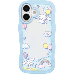 Japan Sanrio Clear Wavy Frame iPhone 17 Case - Cinnamoroll : Balloon Sky