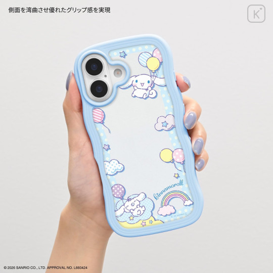 Japan Sanrio Clear Wavy Frame iPhone 17 Case - Cinnamoroll : Balloon Sky - 6