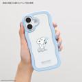 Japan Peanuts Clear Wavy Frame iPhone 17 Case - Snoopy : On Phone Light Blue - 6