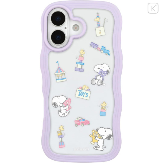 Japan Peanuts Clear Wavy Frame iPhone 17 Case - Snoopy : Fun Light Purple - 1