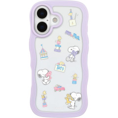 Japan Peanuts Clear Wavy Frame iPhone 17 Case - Snoopy : Fun Light Purple