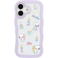Japan Peanuts Clear Wavy Frame iPhone 17 Case - Snoopy : Fun Light Purple - 1
