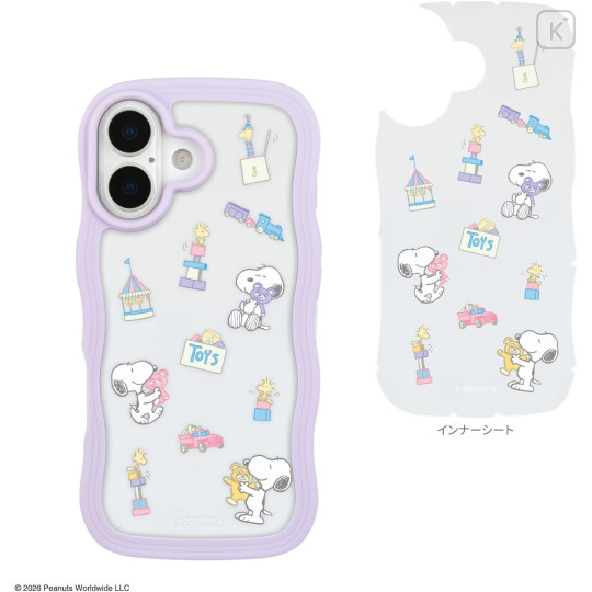 Japan Peanuts Clear Wavy Frame iPhone 17 Case - Snoopy : Fun Light Purple - 2