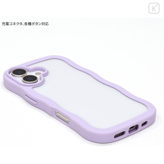 Japan Peanuts Clear Wavy Frame iPhone 17 Case - Snoopy : Fun Light Purple - 4
