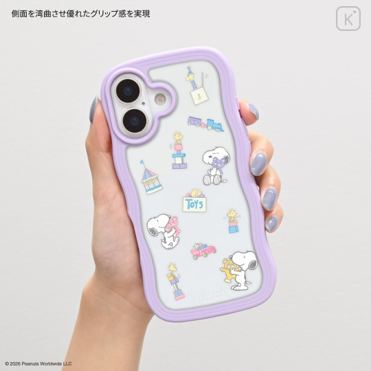 Japan Peanuts Clear Wavy Frame iPhone 17 Case - Snoopy : Fun Light Purple - 6
