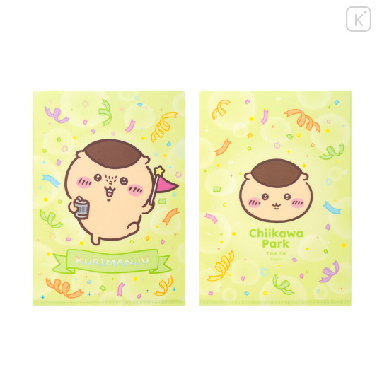 Japan Chiikawa A4 Clear File - Kurimanju : Chiikawa Park Flag - 3