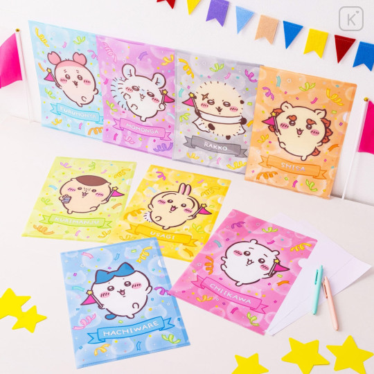 Japan Chiikawa A4 Clear File - Shisa : Chiikawa Park Flag - 2