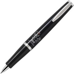 Japan Sanrio Timeline Ballpoint Pen - Hello Kitty : 50th Anniversary Ribbon Glitter Black