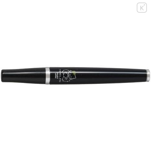 Japan Sanrio Timeline Ballpoint Pen - Hello Kitty : 50th Anniversary Ribbon Glitter Black - 3