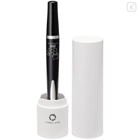 Japan Sanrio Timeline Ballpoint Pen - Hello Kitty : 50th Anniversary Ribbon Glitter Black - 4