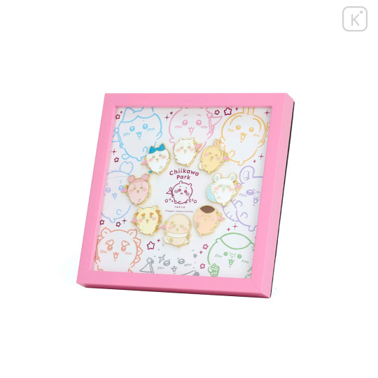 Japan Chiikawa Pin Badge Set with Picture Frame - Characters : Chiikawa Park - 4
