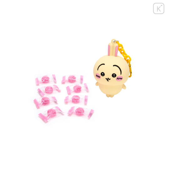 Japan Chiikawa Silicone Pouch Keychain with Candy - Usagi : Chiikawa Park 3D Mascot - 8