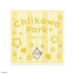 Japan Chiikawa Jacquard Mini Towel Handkerchief - Usagi : Chiikawa Park Stripe Star