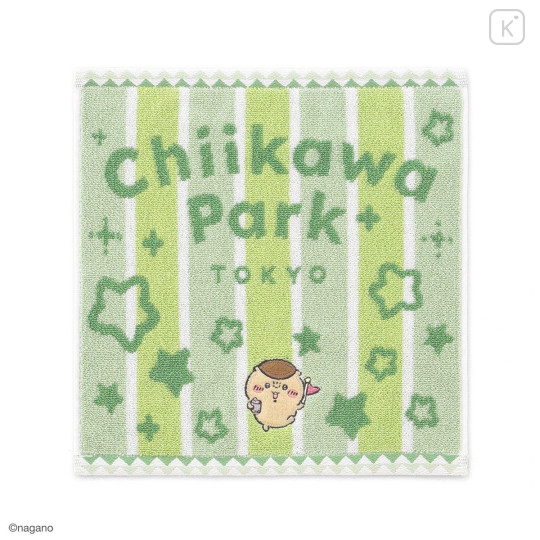 Japan Chiikawa Jacquard Mini Towel Handkerchief - Kuri Manju : Chiikawa Park Stripe Star - 1