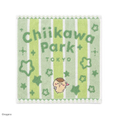 Japan Chiikawa Jacquard Mini Towel Handkerchief - Kuri Manju : Chiikawa Park Stripe Star