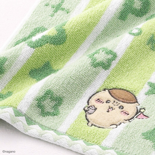 Japan Chiikawa Jacquard Mini Towel Handkerchief - Kuri Manju : Chiikawa Park Stripe Star - 2