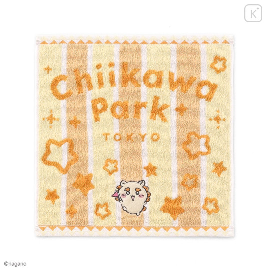 Japan Chiikawa Jacquard Mini Towel Handkerchief - Shisa : Chiikawa Park Stripe Star - 1