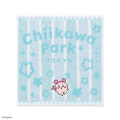 Japan Chiikawa Jacquard Mini Towel Handkerchief - Furuhonya Kani-chan : Chiikawa Park Stripe Star