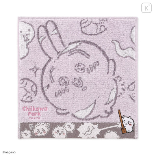Japan Chiikawa Mini Towel Handkerchief - Chiikawa & Usagi : Chiikawa Park Scene Snake Shioma - 1
