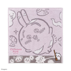 Japan Chiikawa Mini Towel Handkerchief - Chiikawa & Usagi : Chiikawa Park Scene Snake Shioma