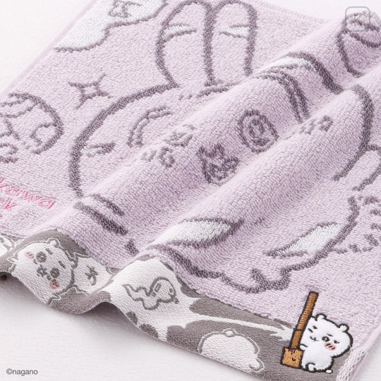 Japan Chiikawa Mini Towel Handkerchief - Chiikawa & Usagi : Chiikawa Park Scene Snake Shioma - 2