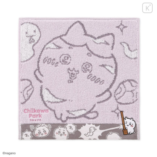 Japan Chiikawa Mini Towel Handkerchief - Chiikawa & Hachiware : Chiikawa Park Scene Snake Shioma - 1