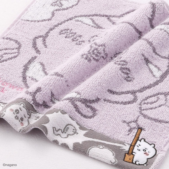 Japan Chiikawa Mini Towel Handkerchief - Chiikawa & Hachiware : Chiikawa Park Scene Snake Shioma - 2