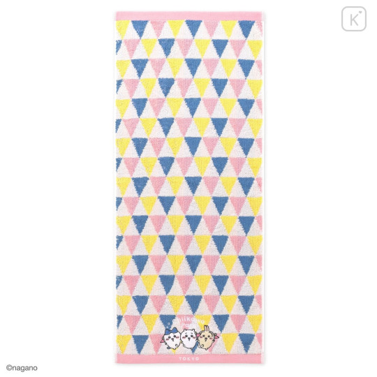 Japan Chiikawa Face Towel - Chiikawa & Hachiware & Usagi : Chiikawa Park Triangle Colorful - 1