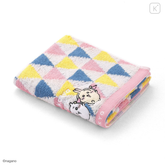 Japan Chiikawa Face Towel - Chiikawa & Hachiware & Usagi : Chiikawa Park Triangle Colorful - 2