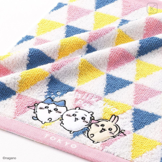 Japan Chiikawa Face Towel - Chiikawa & Hachiware & Usagi : Chiikawa Park Triangle Colorful - 3