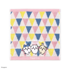 Japan Chiikawa Mini Towel Handkerchief - Chiikawa & Hachiware & Usagi : Chiikawa Park Triangle Colorful