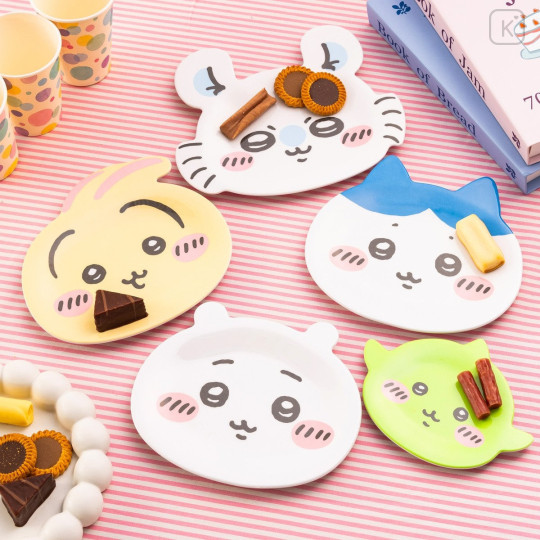 Japan Chiikawa Face-Shaped Melamine Plate - Usagi : Chiikawa Park - 2