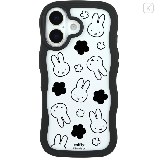 Japan Miffy Clear Wavy Frame iPhone 17 Case - Face Black Uneune - 1