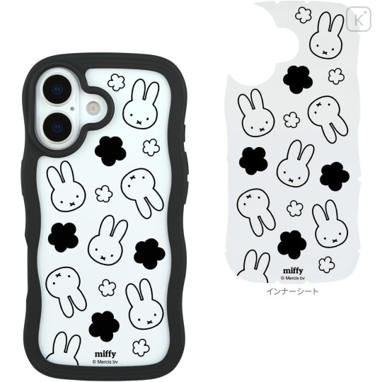 Japan Miffy Clear Wavy Frame iPhone 17 Case - Face Black Uneune - 2