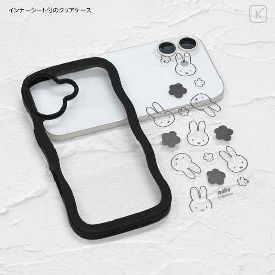 Japan Miffy Clear Wavy Frame iPhone 17 Case - Face Black Uneune - 3