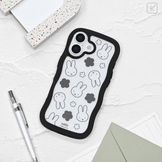 Japan Miffy Clear Wavy Frame iPhone 17 Case - Face Black Uneune - 7