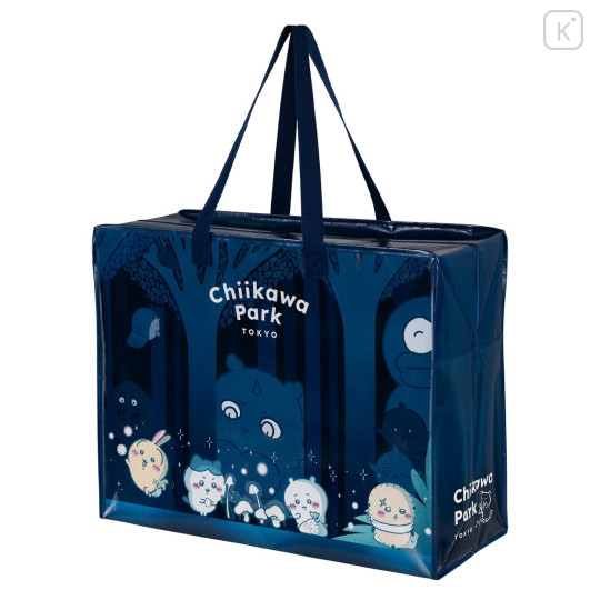 Japan Chiikawa Souvenir Laminated Woven PP Eco Shopping Bag - Chiikawa : Chiikawa Park Night Forest - 1