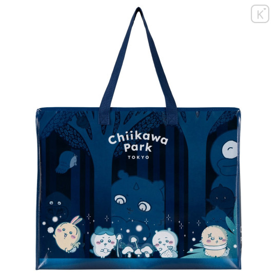 Japan Chiikawa Souvenir Laminated Woven PP Eco Shopping Bag - Chiikawa : Chiikawa Park Night Forest - 4