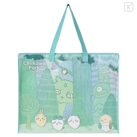 Japan Chiikawa Souvenir Laminated Woven PP Eco Shopping Bag - Chiikawa : Chiikawa Park Daytime Forest - 4