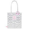 Japan Chiikawa Quilted Tote Bag - Chiikawa : Chiikawa Park Glossy Pearlescent Silver Carabiner - 1