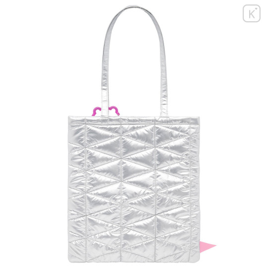 Japan Chiikawa Quilted Tote Bag - Chiikawa : Chiikawa Park Glossy Pearlescent Silver Carabiner - 4