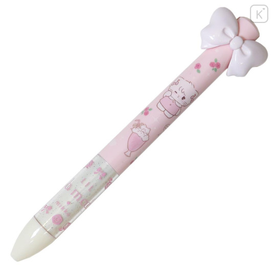Japan Mikko Illustrations Two Color Mimi Pen - Mousse Lil ala mode Ribbon Pink - 1